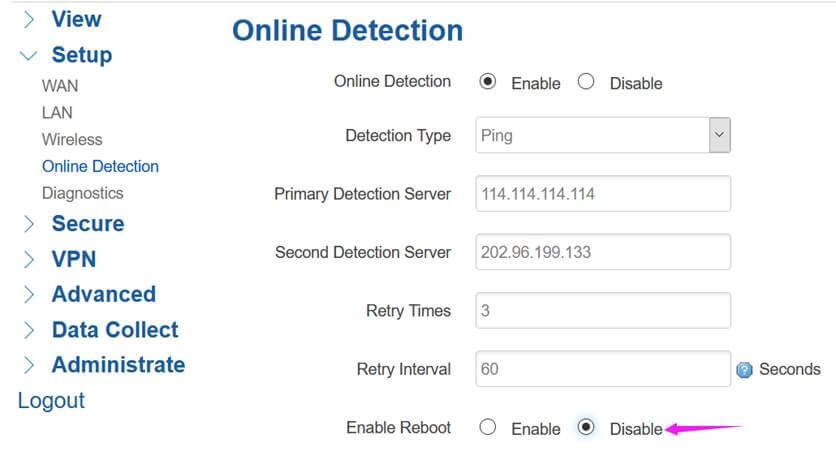 Bivocom router online detection configuration Bivocom router online detection configuration
