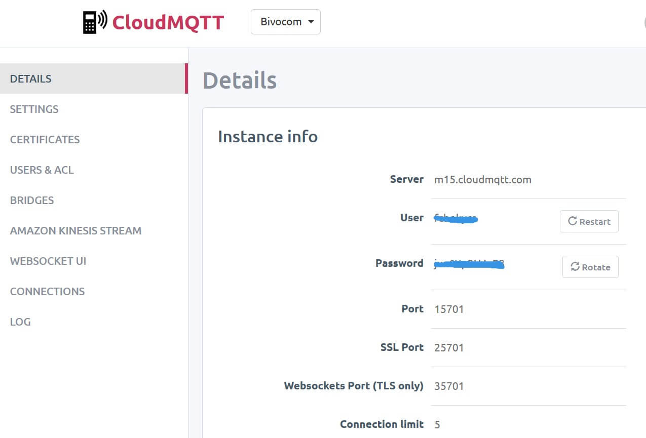 MQTT broker configuration 1 MQTT broker configuration 1