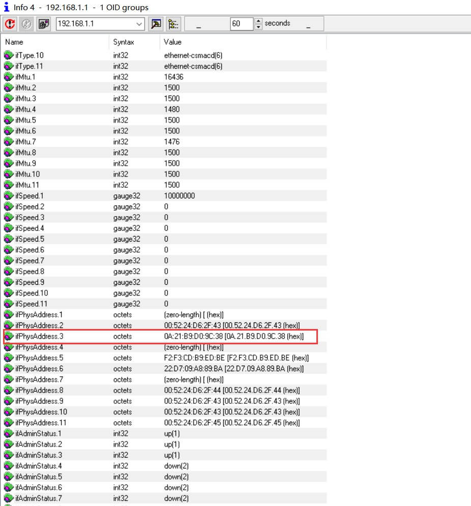 SNMP MAC address query 2