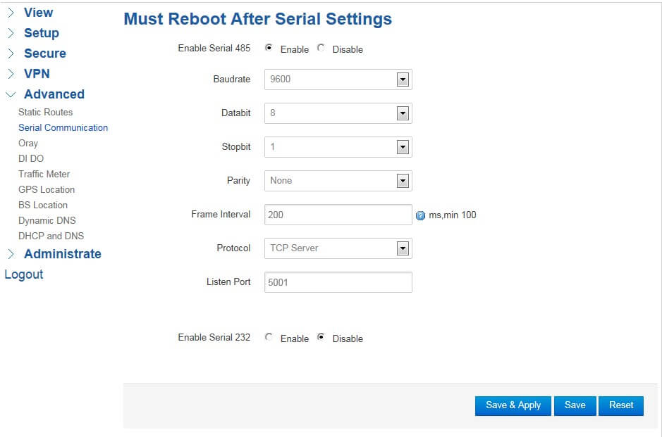 serial port on web ui 2