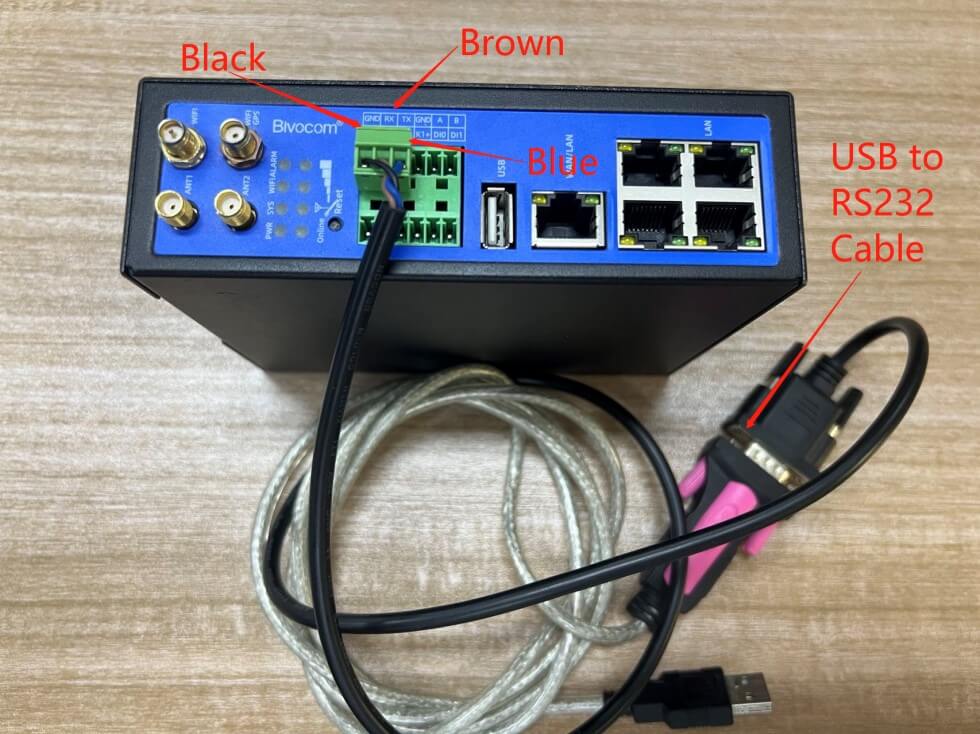 IoT gateway TG451 RS232 setup