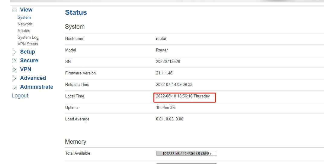 RTC time setting in TR321-1