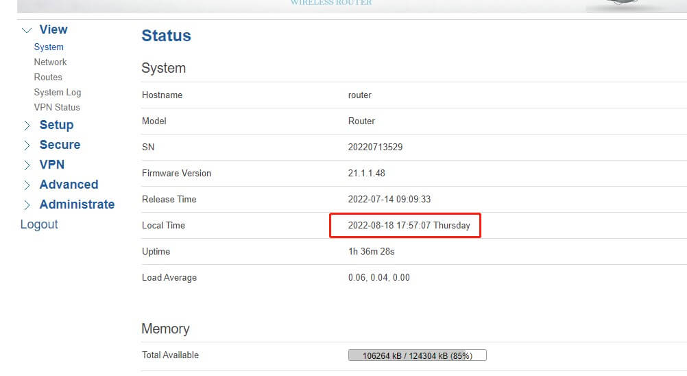 RTC time setting in TR321-4