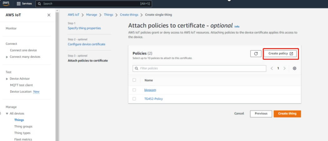 IoT Router to AWS IoT Core 5