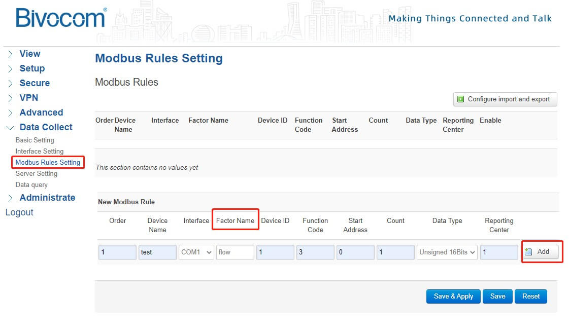 IoT router Modbus settings with IoT platform 3
