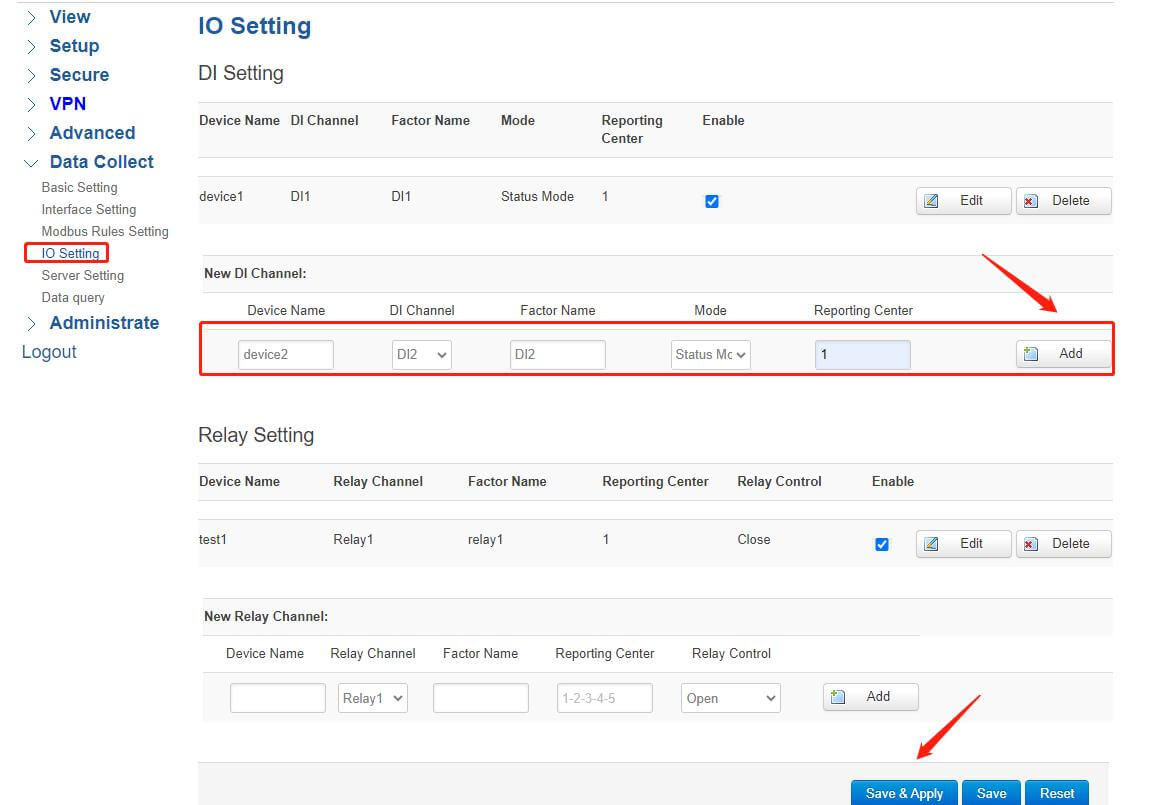 DI setting MQTT 1