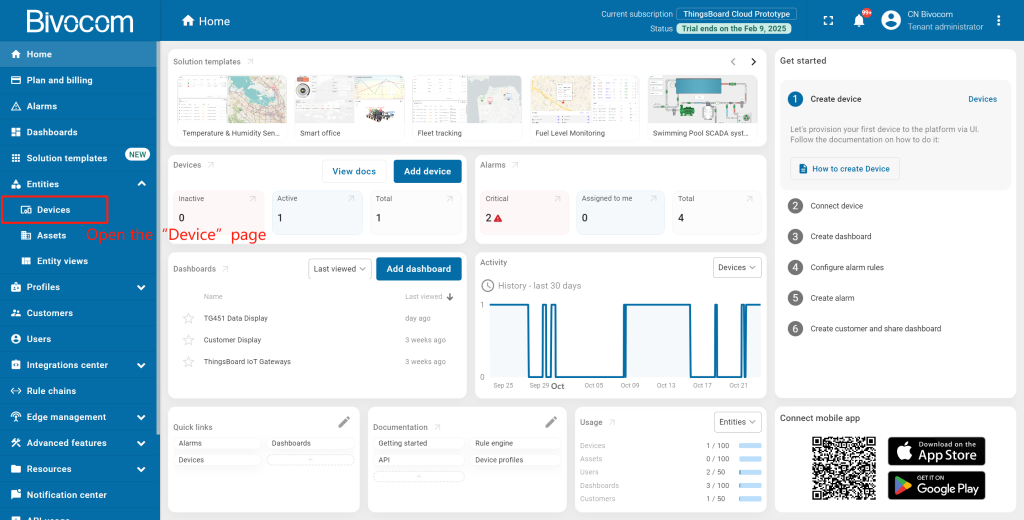 Bivocom & ThingsBoard Platform-Step1.1 Provision Device