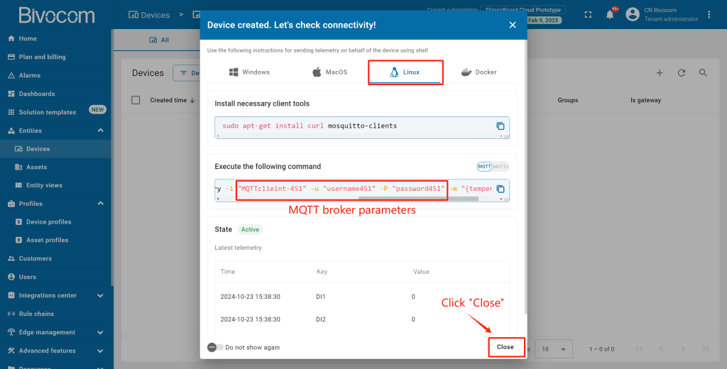 Bivocom & ThingsBoard Platform-Step1.5 Provision Device