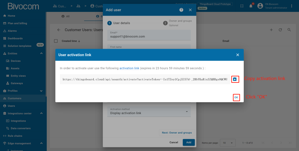 9.5 Create a customer user Dashboard Customization for Bivocom ThingsBoard