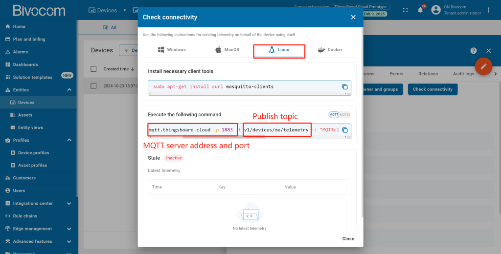 Step2.4.2Gateway Configuration-Bivocom & ThingsBoard Platform