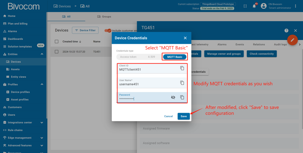 Step3.1.4 Verifying Data & Connectivity-Bivocom & ThingsBoard Platform