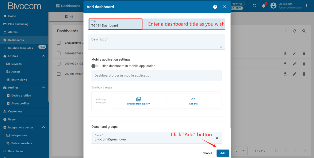 Step4.3 Create Dashboard-Bivocom & ThingsBoard Platform