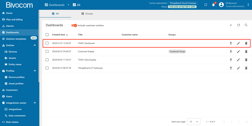 Step4.5 Create Dashboard-Bivocom & ThingsBoard Platform