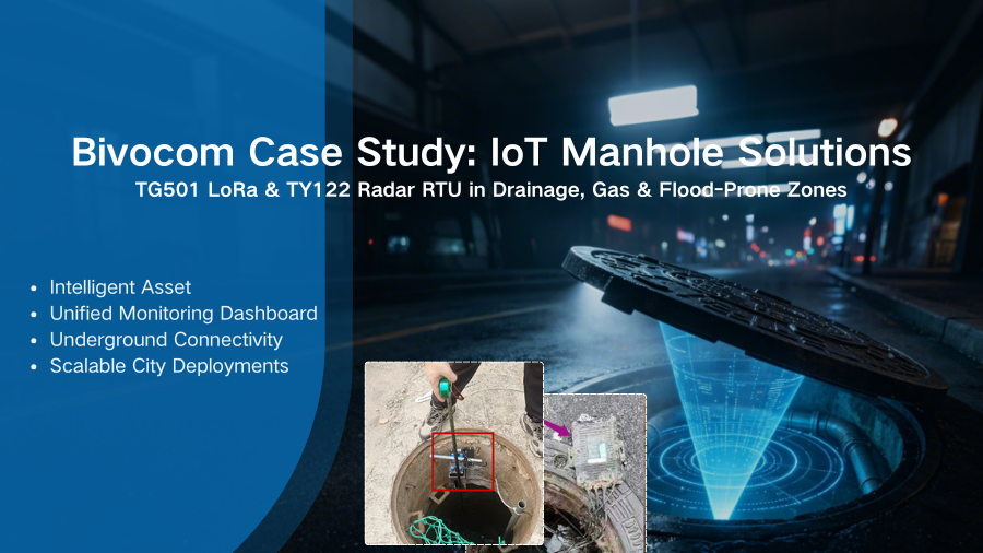 Bivocom Case Study - IoT Manhole Solutions - TG501 LoRa & TY122 Radar RTU