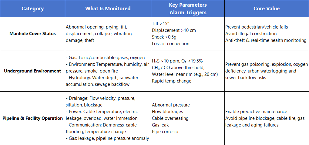 Bivocom IoT Manhole Monitoring Classification & Core Specifications