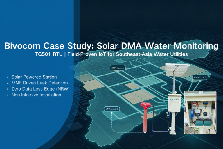 Solar DMA (District Metered Area) Water Monitoring - Southeast Asia - Bivocom TG501 RTU